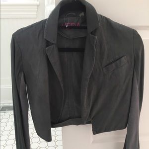 Veda Cropped Leather Jacket