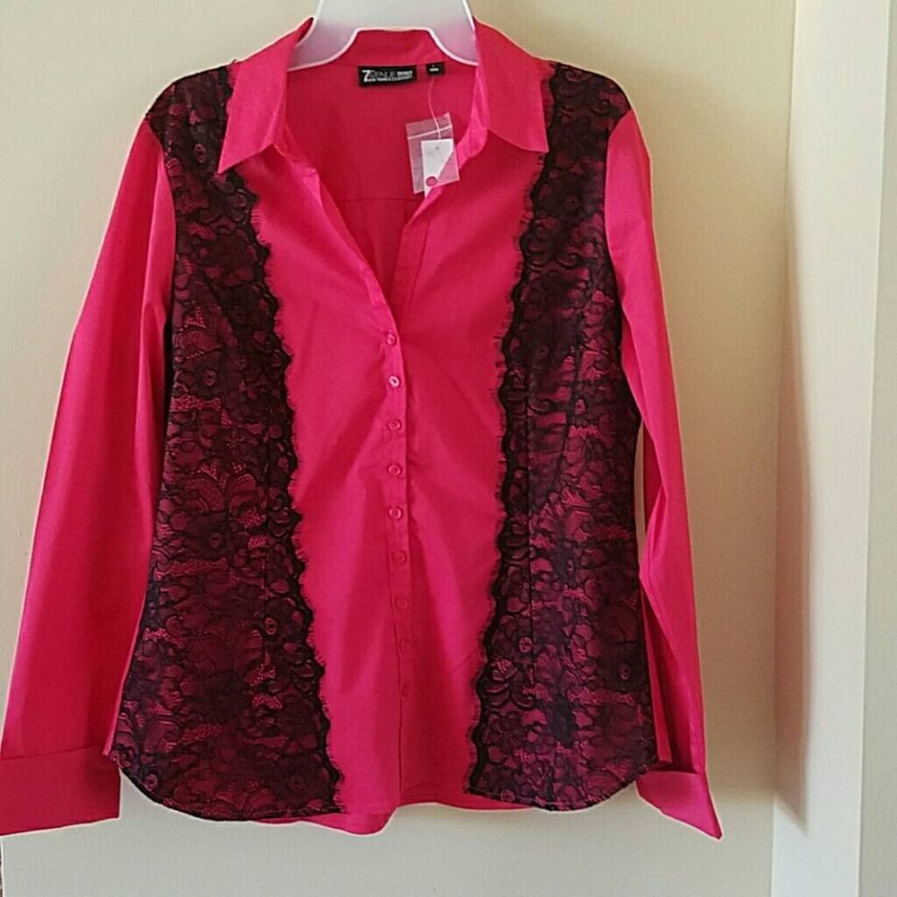 Dress Shirt with Lace Accents