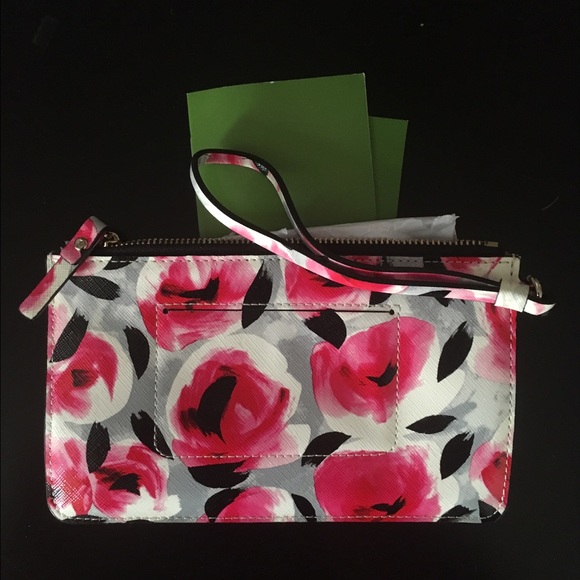 Kate Spade "Rosebed" clutch wallet w/wrist strap - Picture 2 of 4
