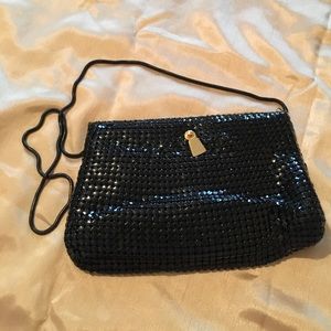 Vintage black metal mesh purse.