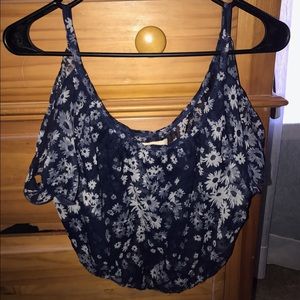 Hollister Cold Shoulder Blouse Crop Top