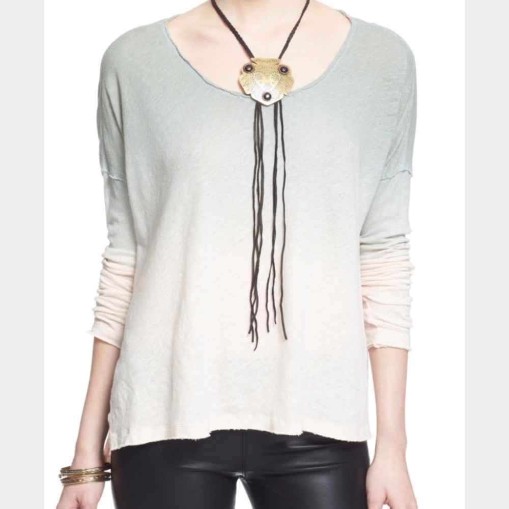 Free People Starry Night Linen Blend Tee