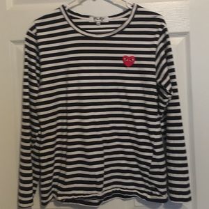 Comme des Garcons PLAY stripped cotton tee