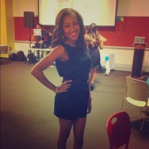 Black romper with lace back underlay!