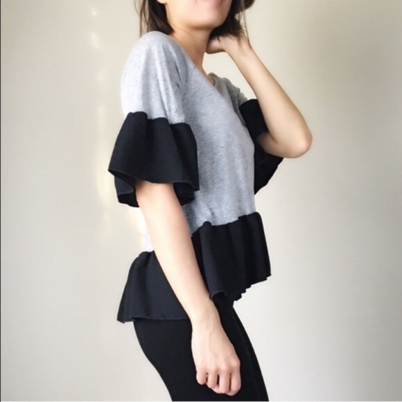 SALE Casual Chic bell sleeve ruffle flare top - Picture 2 of 3