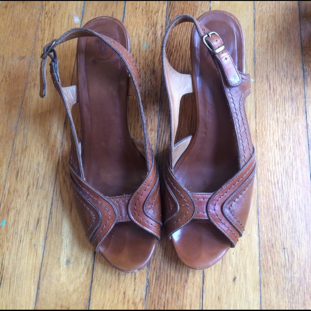 Frye leather sling backs