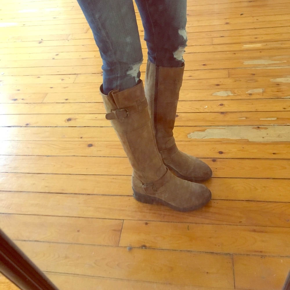 Tan riding boots