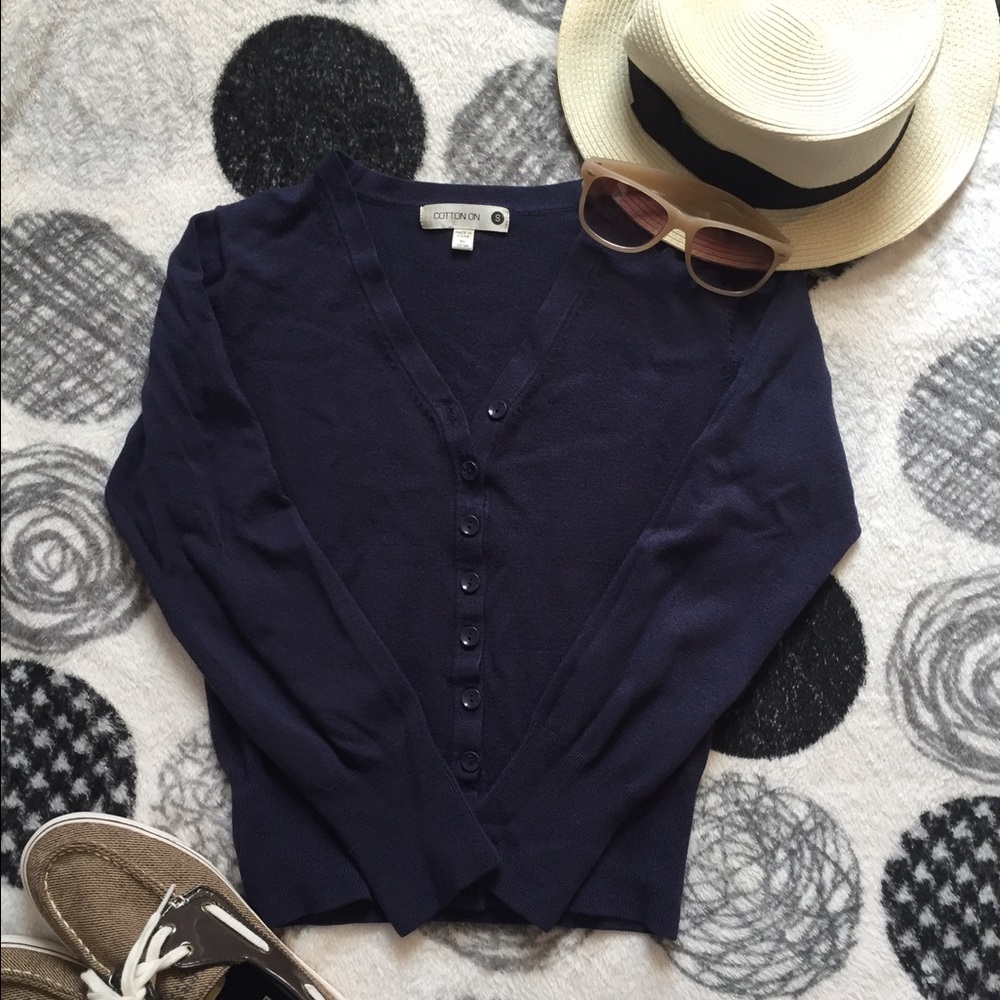 Navy cropped sweater