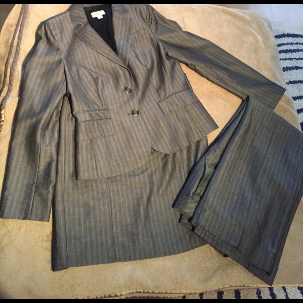 Ann Taylor Loft 3 Piece Gray Suit