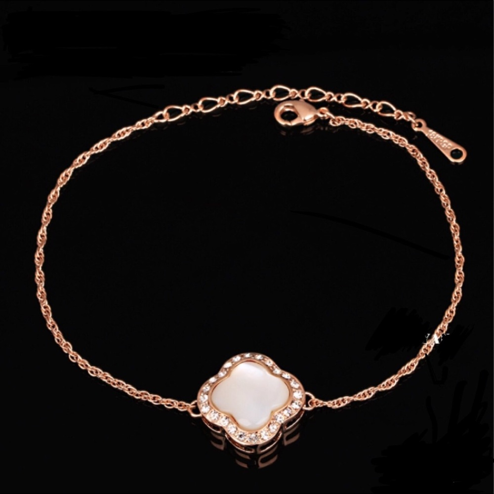 Rose Gold Bracelet Austrian Crystals Semi-Precious