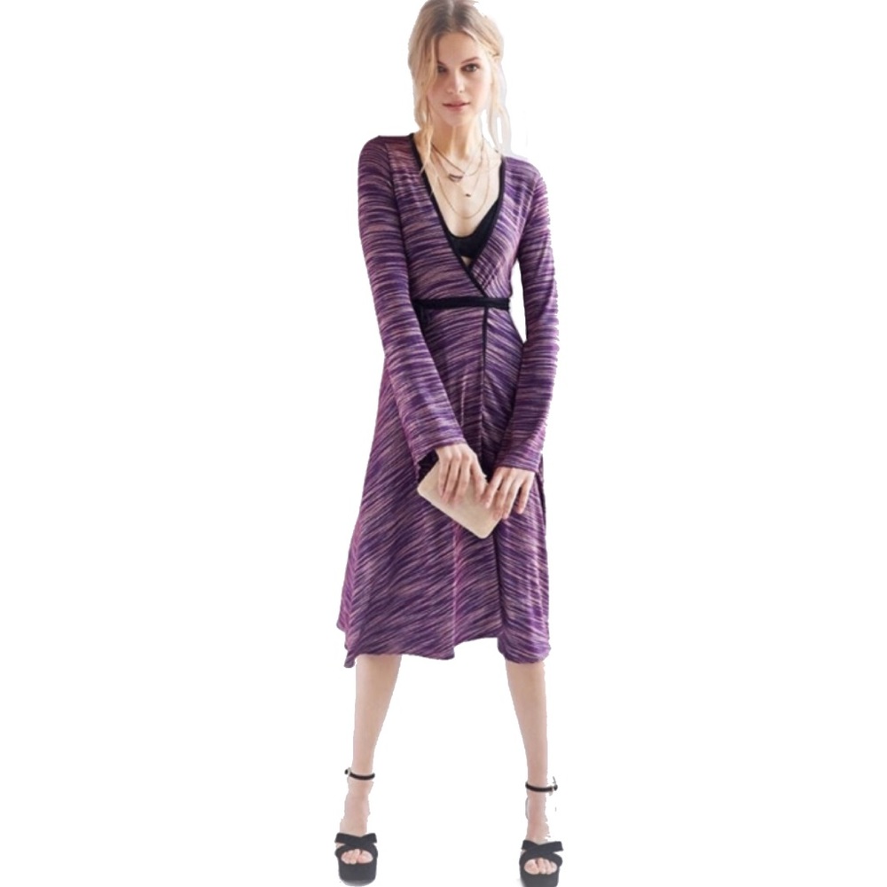 Urban Outfitters Purple Wrap Midi Dress