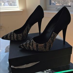 Giuseppi Zanotti Crystal Patterned Suede Pumps
