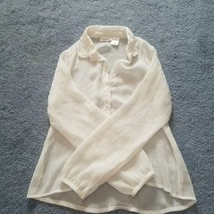 White button up blouse