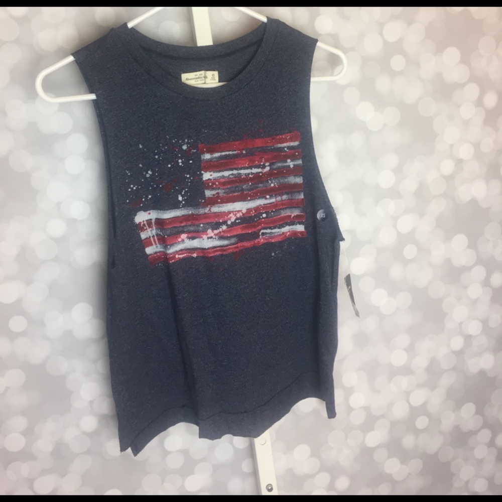 Blue tank with flag