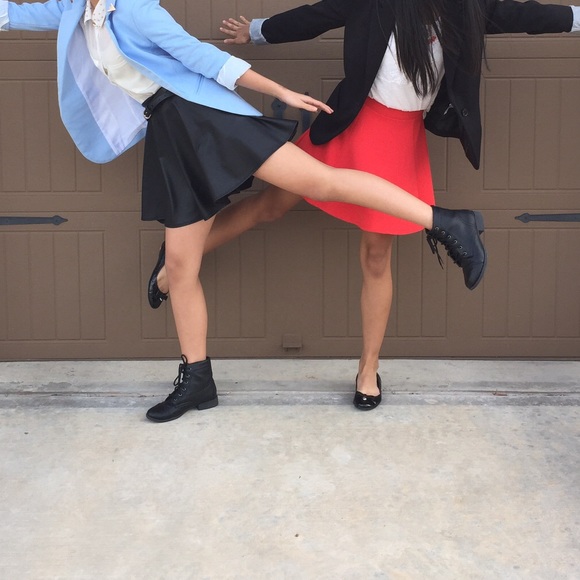 PLEATHER SKATER SKIRT - Picture 4 of 4