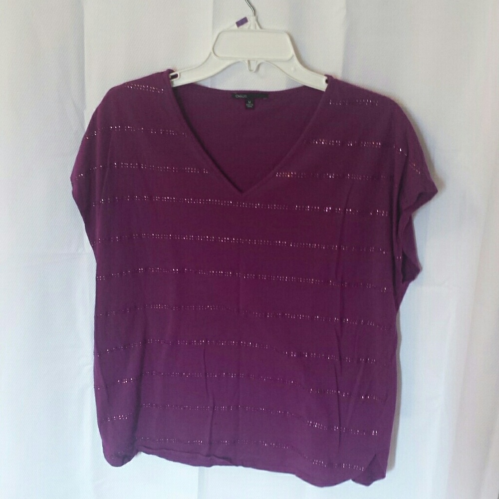 Chaus sequined purple t-shirt blouse
