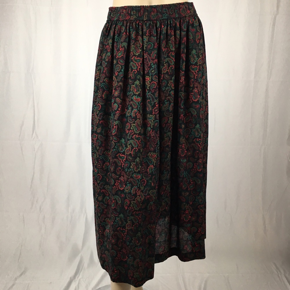 Vintage Takata Paisley Pleated Maxi Skirt