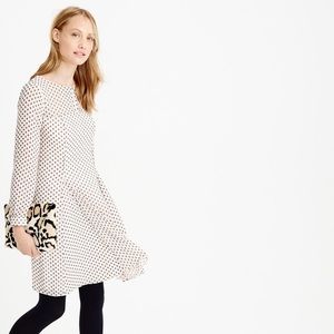 XS J.Crew long slv textured dot dress - NWT, $30