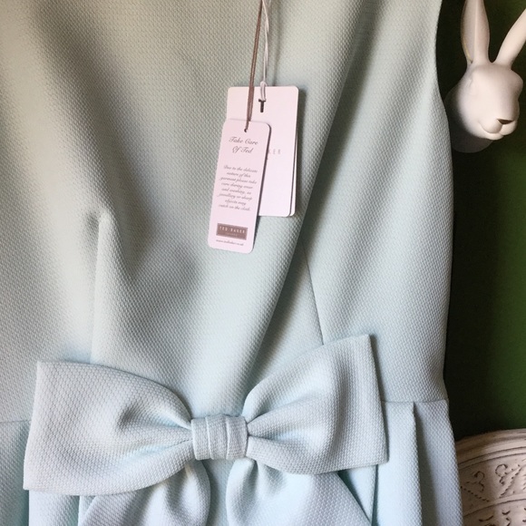 Ted Baker Dresses - Ted Baker Blue Crepe Bow Dress Ted Baker Dresses - Ted Baker Blue Crepe Bow Dress