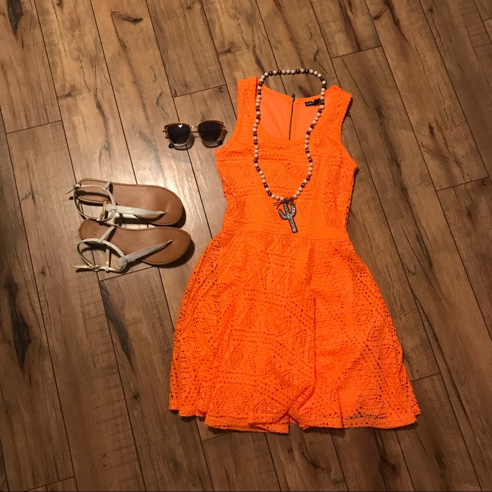 Express orange dress