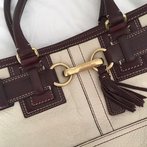 Coach cream and wine shoulder bag.