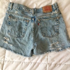 Levi high waisted cutoff jean shorts