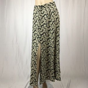 Vintage Button Down 90s Floral Maxi Skirt