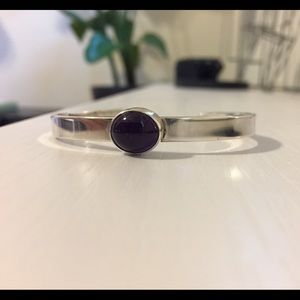 Sterling Silver and Amethyst stone cuff