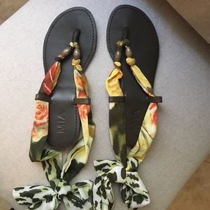 MIA brand new lace up chiffon floral sandals