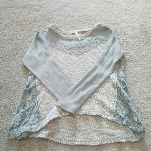 Blue lace long sleeve