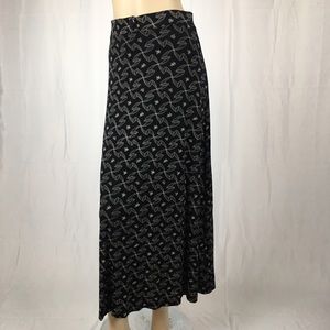 Vintage Black Stretch Maxi Skirt