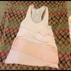 Soft pink ruffle tank size small