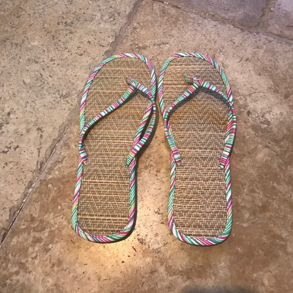 Size 8/9 colorful flip flops