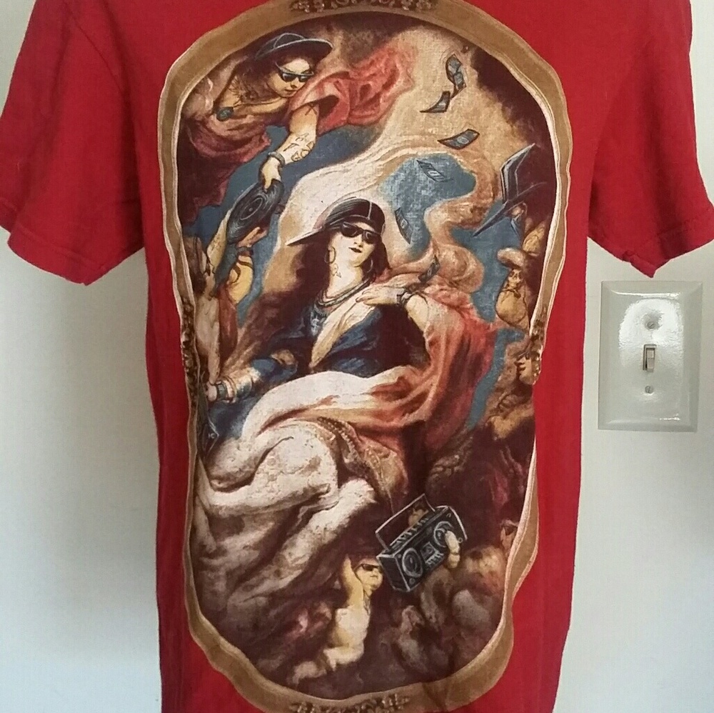 ***Awesome Antique Hip Hop Painting Shirt M***