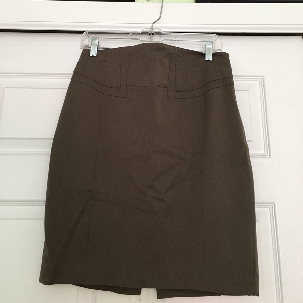 Tan Express stretchy pencil skirt
