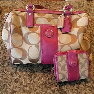 Matching Coach Wallet and Purse Set