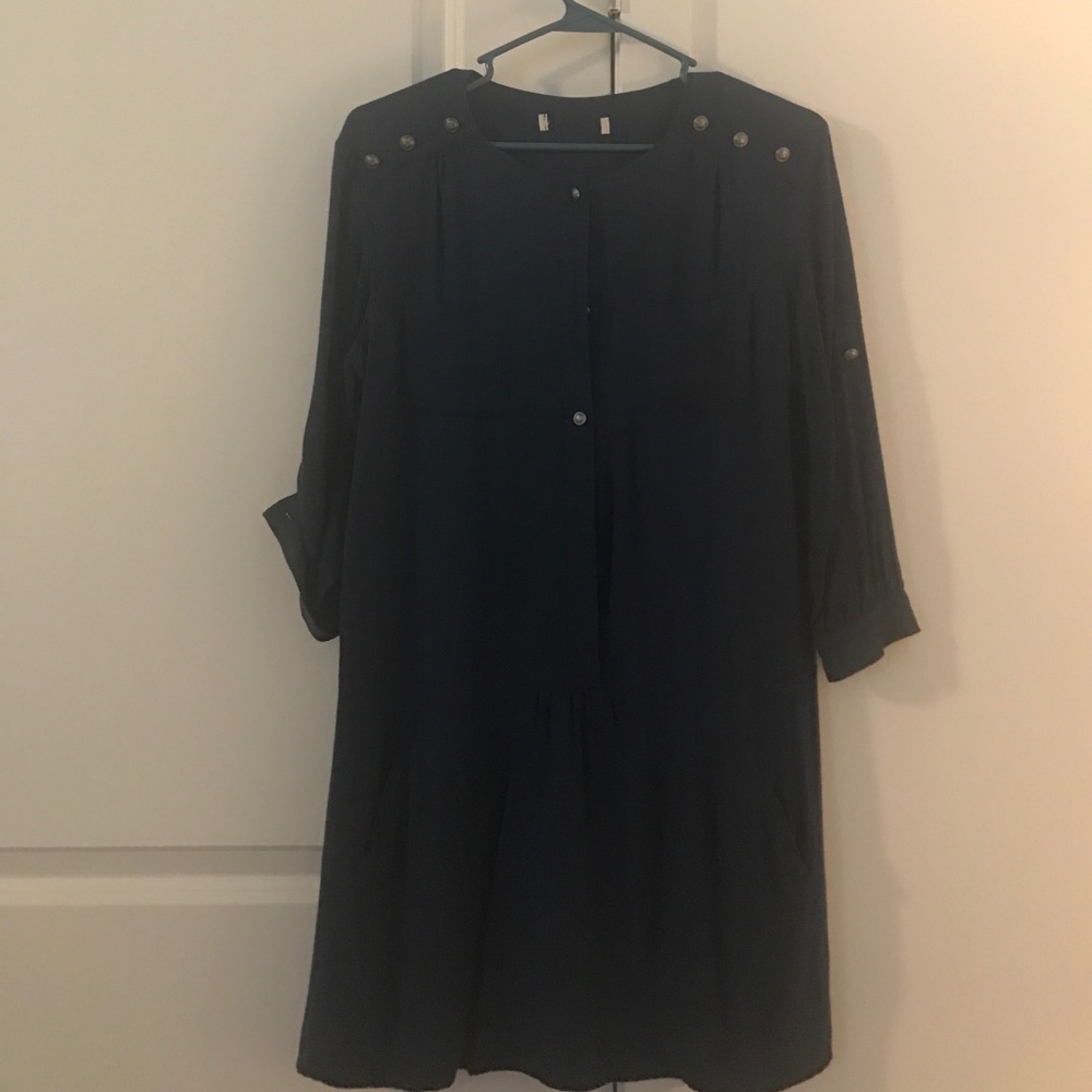S Navy Blue Vintage Dress