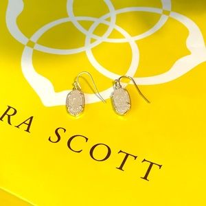 Kendra Scott 'Lee' Earrings-Gold w/ white drusy!!