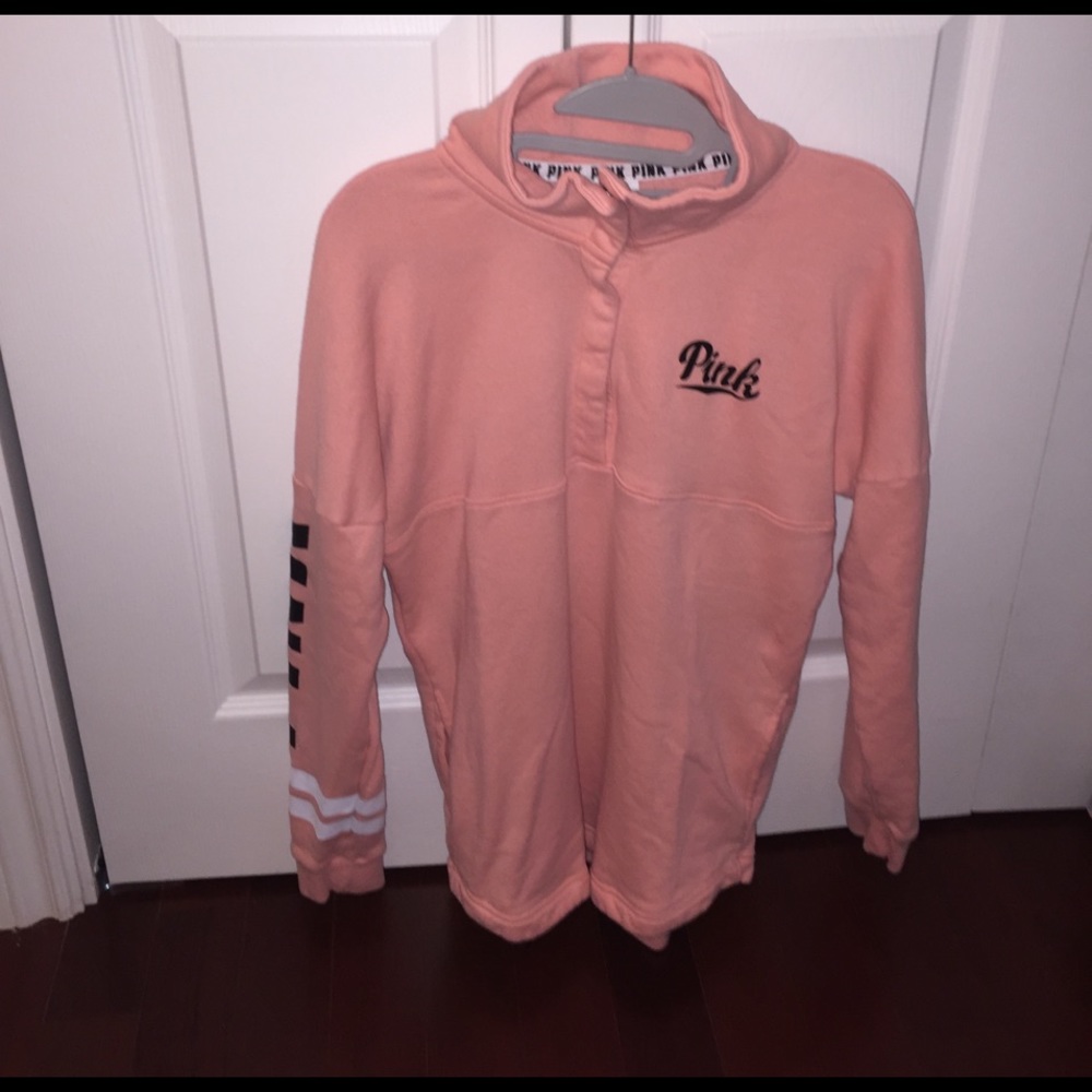 PINK varsity quarter snap sweatshirt