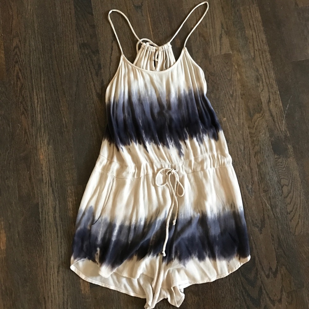 Tie dye rank style romper with pockets
