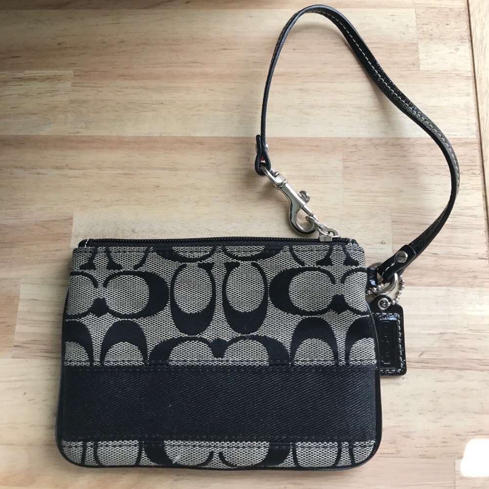 Coach black wristlet