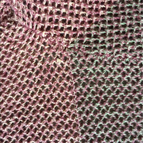 Earth-tone crocheted cardigan sweater. - Picture 4 of 5