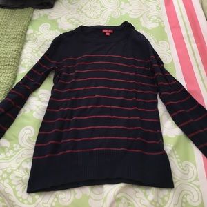 Navy and red sweater
