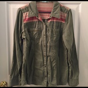 Maurice's light army green button down
