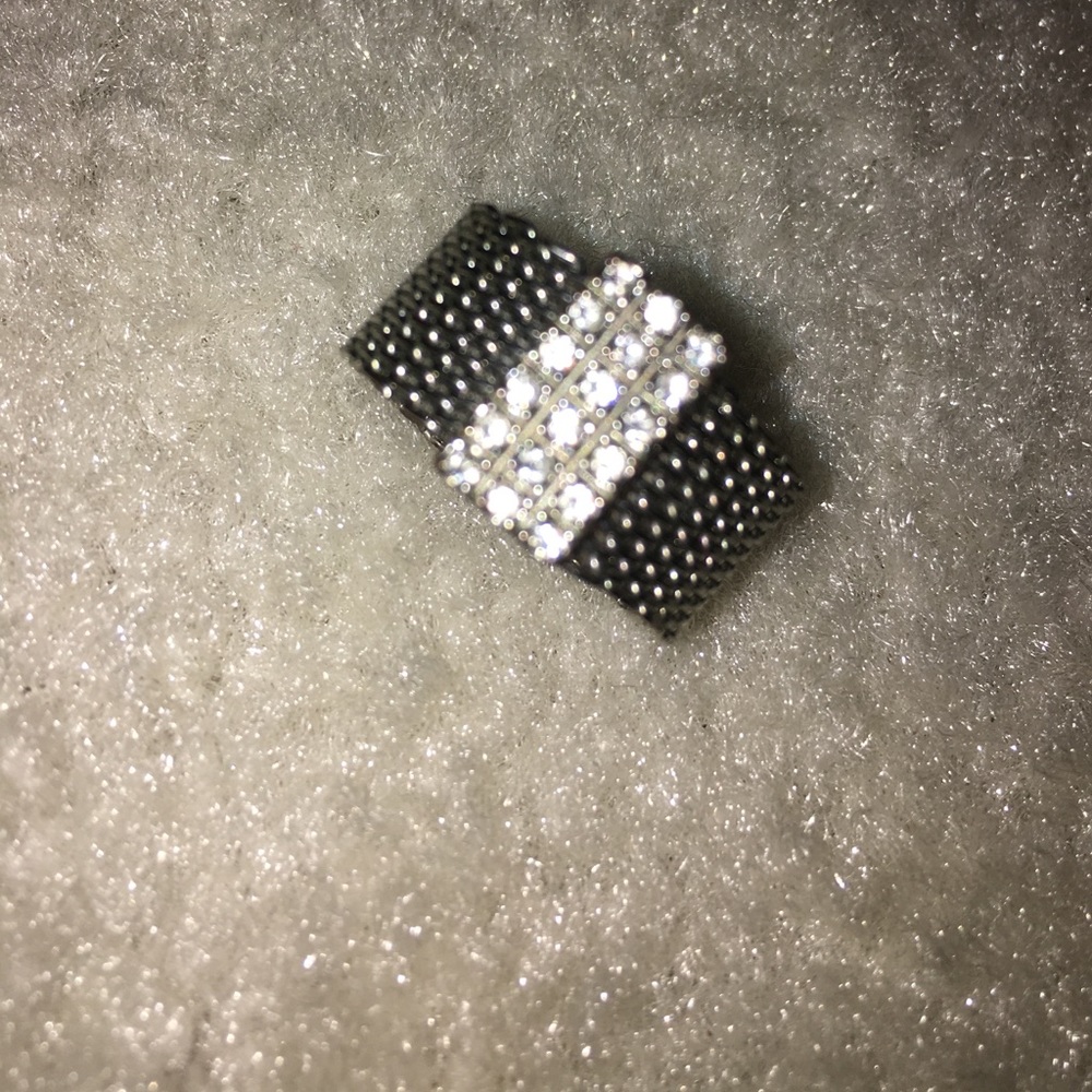 Ring with Studs and Wire Mesh
