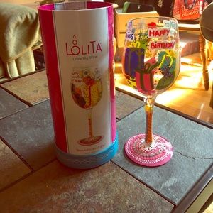 Lolita Happy Birthday Wine Glass