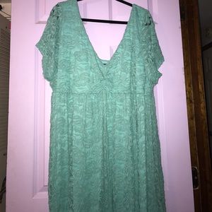 Turquoise lace dress torrid sz 28