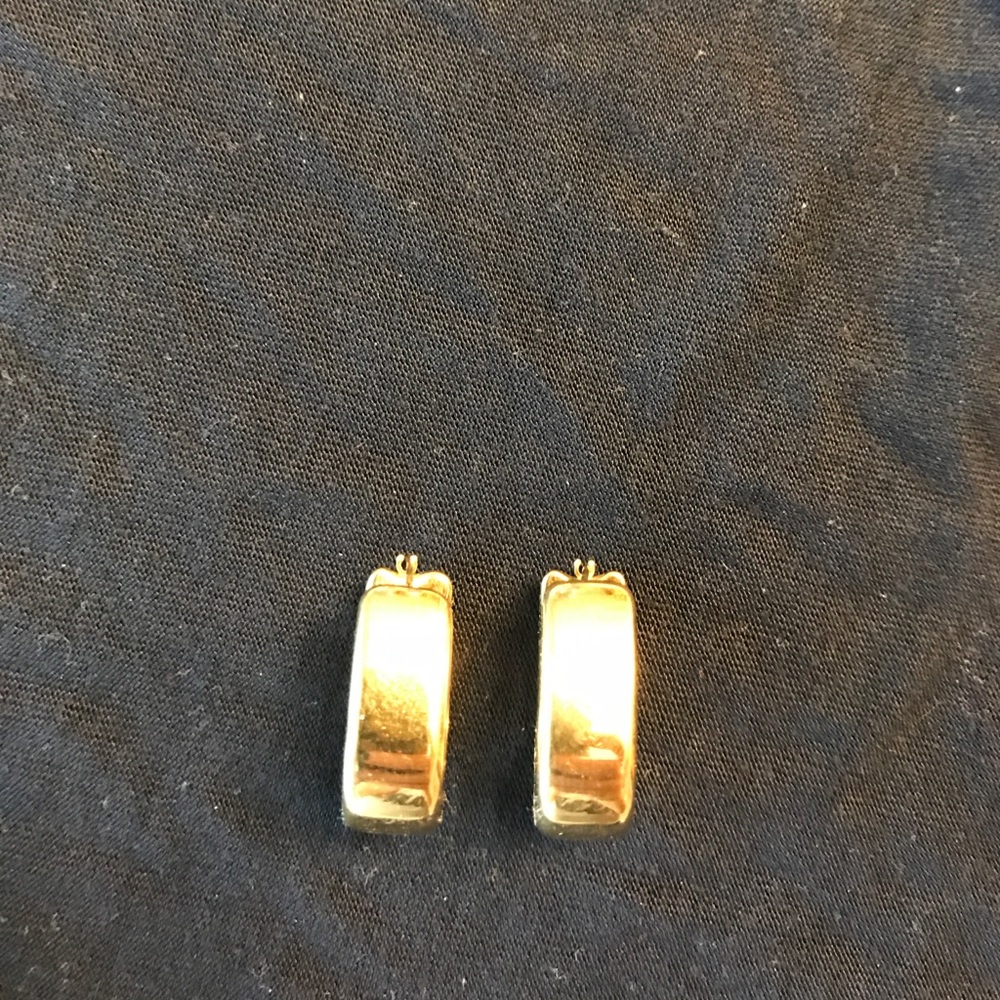14k yellow gold wide hoops