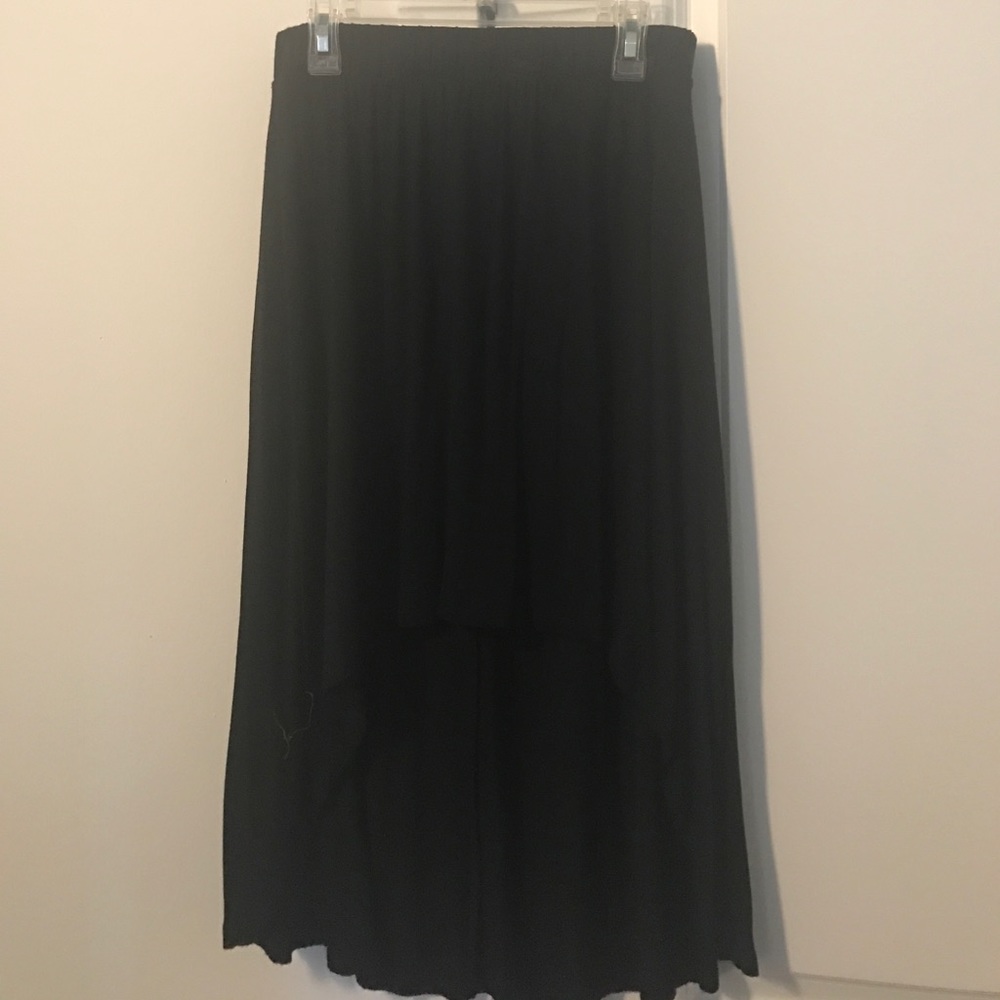 S asymmetrical cotton black skirt