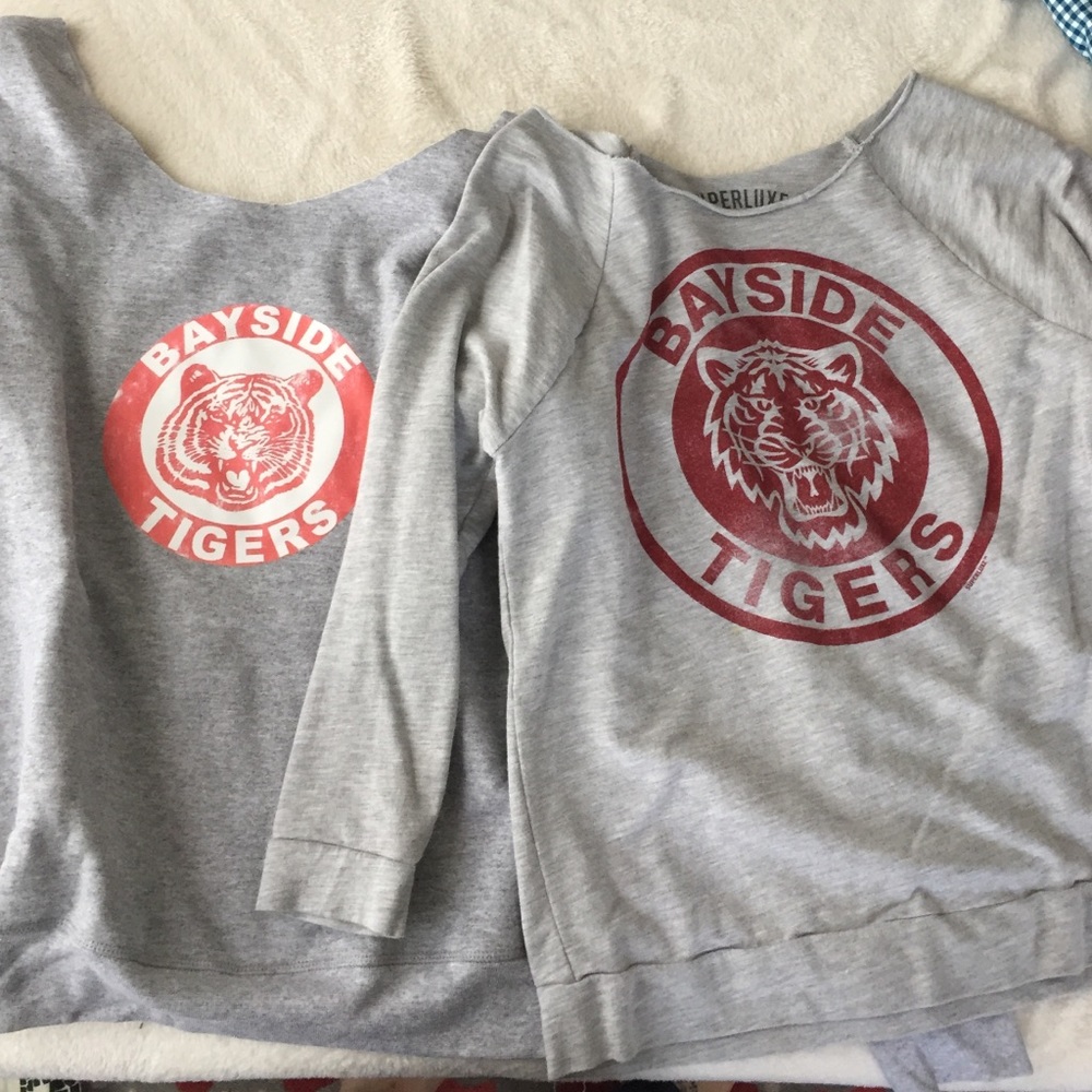 TWO bayside tigers saved by the bell sweatshirts
